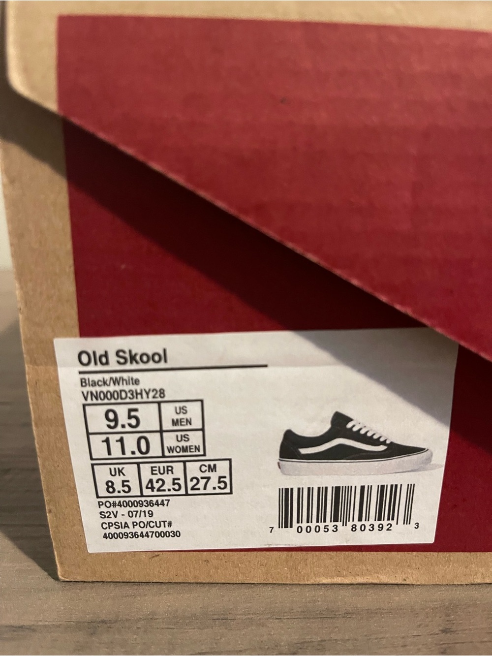 Vans Black and White Old Skool Skate Sneakers Men’s 9.5 - Picture 6 of 6